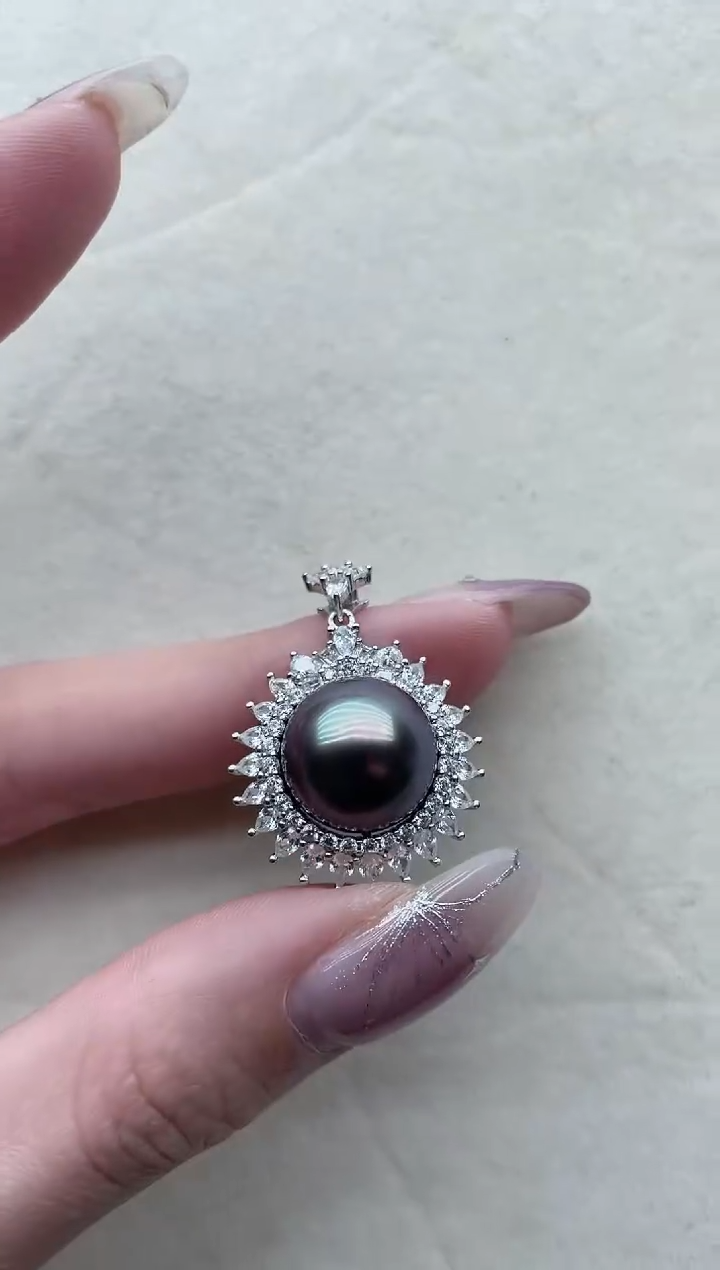 【闪购商品】海水珍珠吊坠银S925镶嵌90