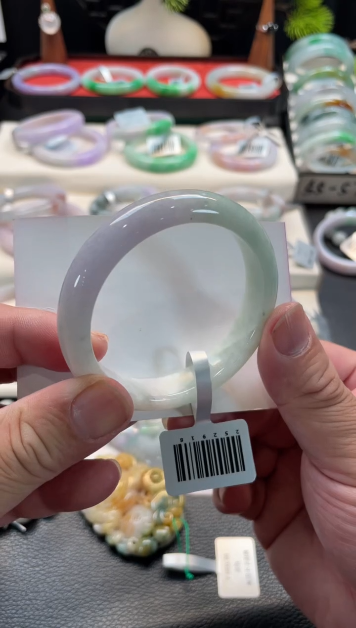 未镶嵌手镯翡翠65号链接 有纹裂 55正圈