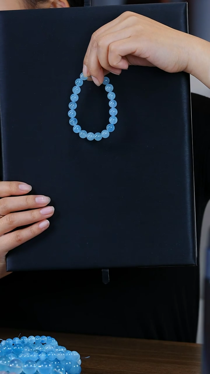 【闪购商品】海蓝宝石手链未镶嵌A028-海蓝宝单圈9mm-多样性发其一