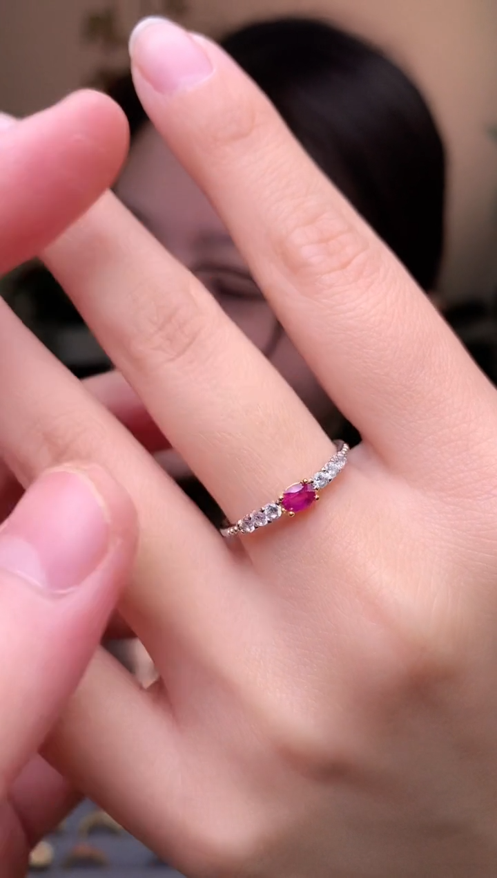 【闪购商品】红宝石戒指银S925镶嵌戒指