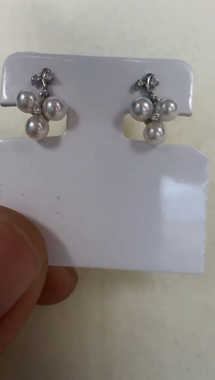 银S925镶嵌耳饰海水珍珠耳钉