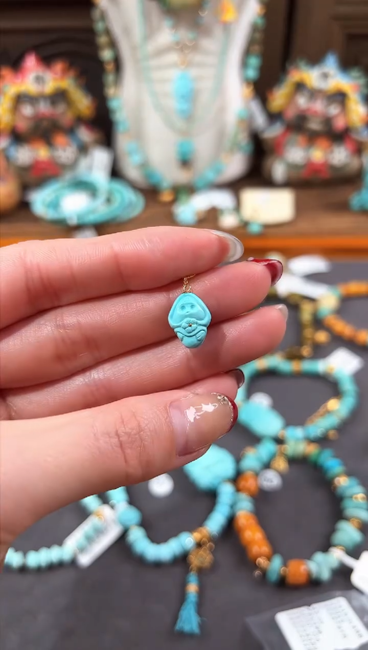 【闪购商品】绿松石提溜18K金镶嵌绿松石提溜