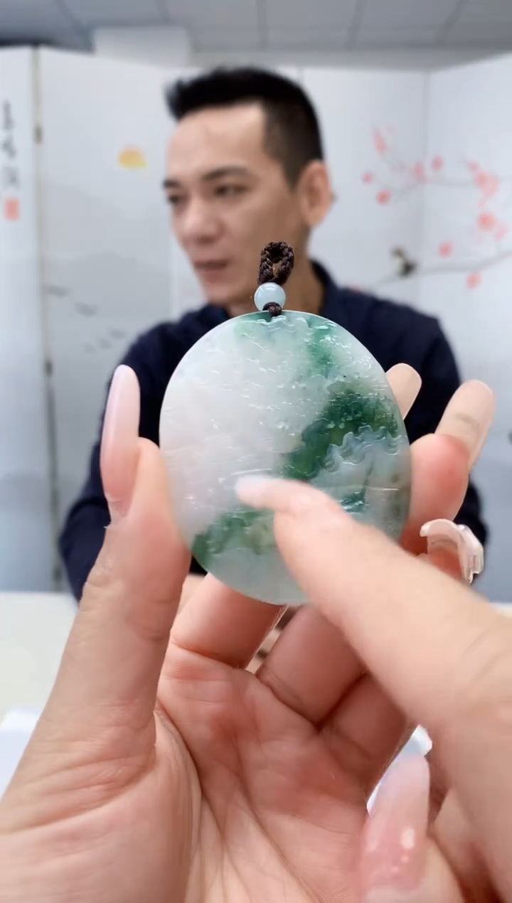 【闪购商品】定制翡翠未镶嵌3916lr-毛货挂件184