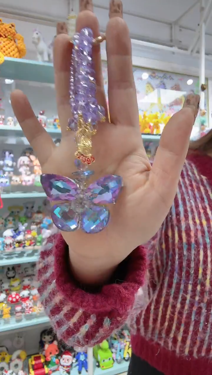 玻璃01004材料包-手链款蝴蝶紫色