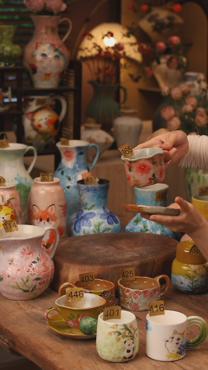 陶瓷景德镇设计师手作花器摆件侘寂风365