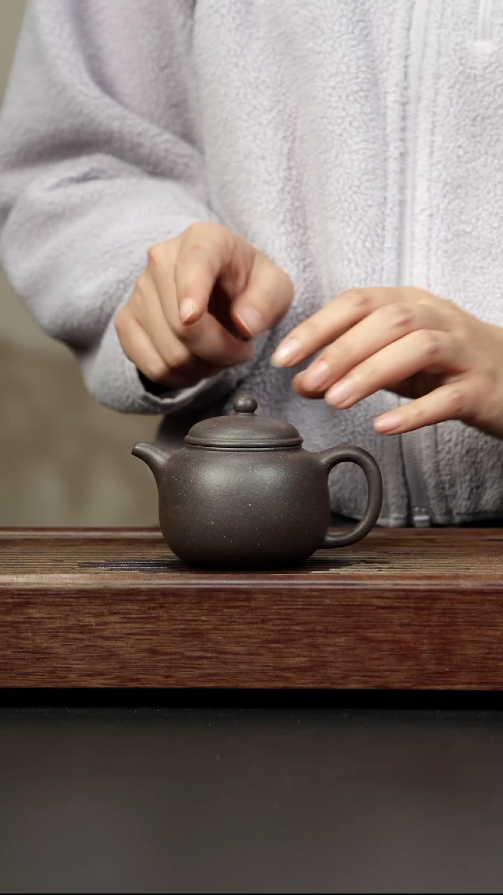 茶壶紫砂粗砂千禧紫泥 匏樽