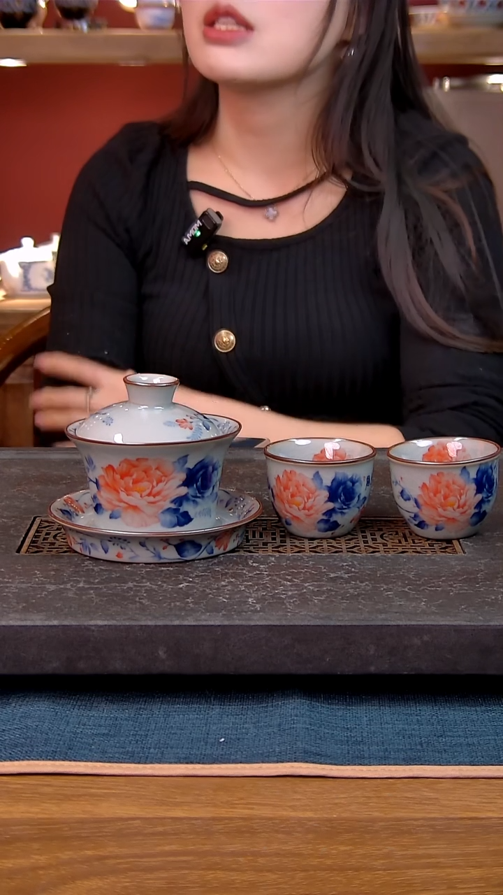 简装家用款3件套 老陶泥开片纹陶瓷茶具