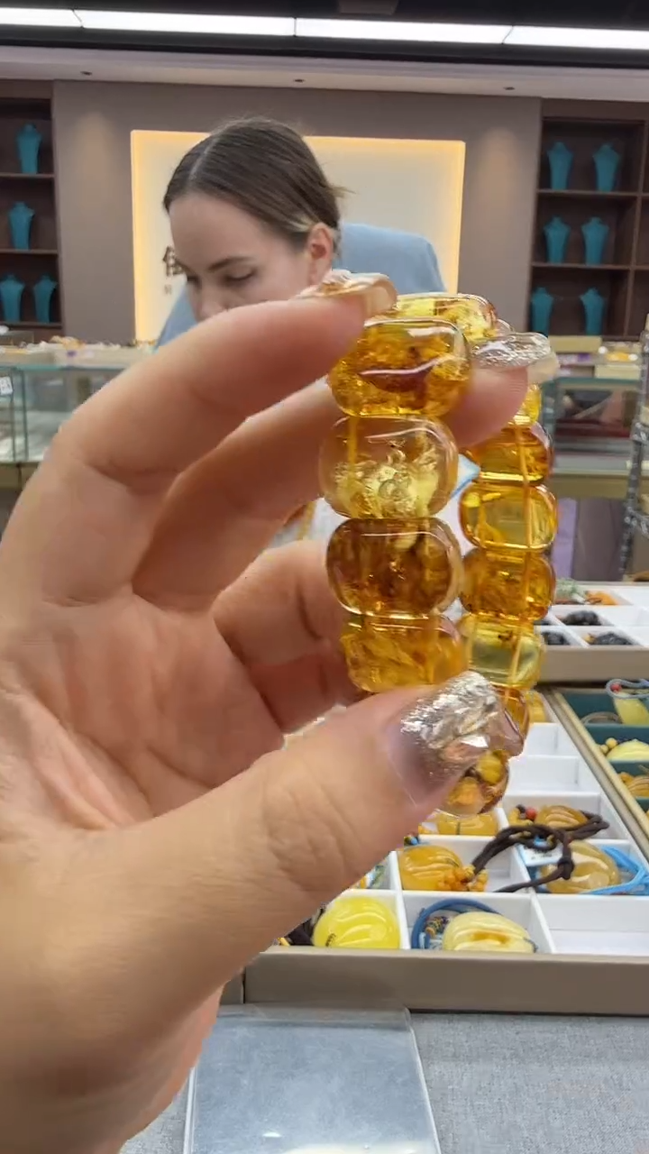 手链琥珀未镶嵌239秒拍号 假一罚三 