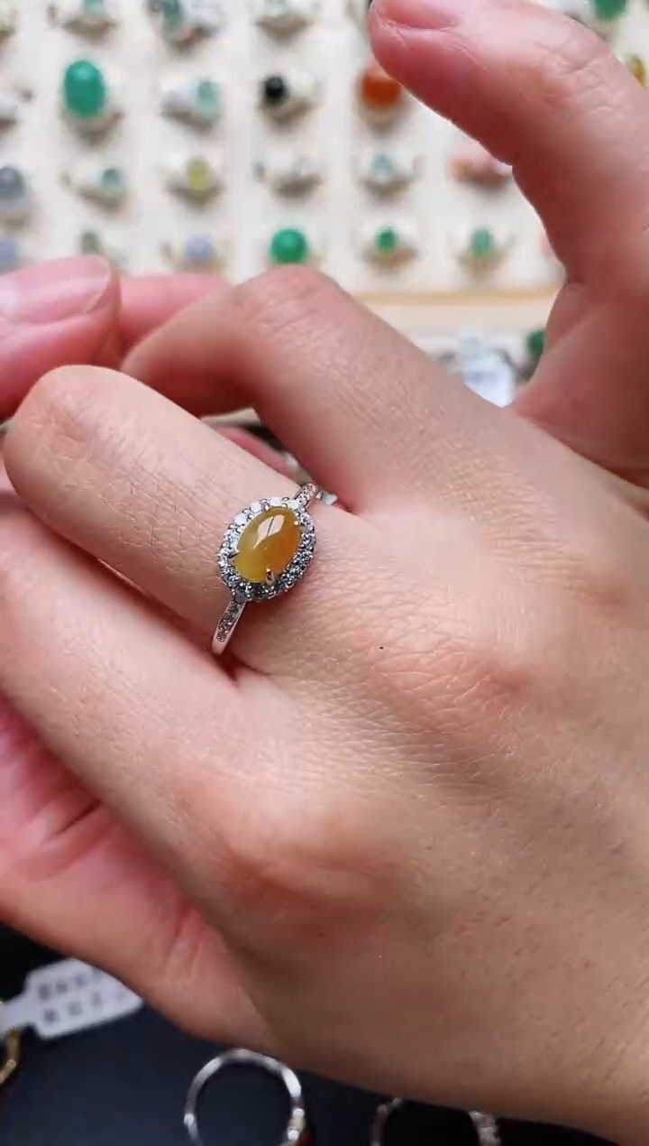 【闪购商品】翡翠戒指银S925镶嵌天然翡翠 333   9+