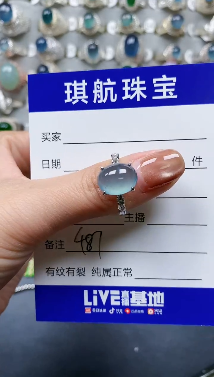 【闪购商品】翡翠戒指银S925镶嵌0487