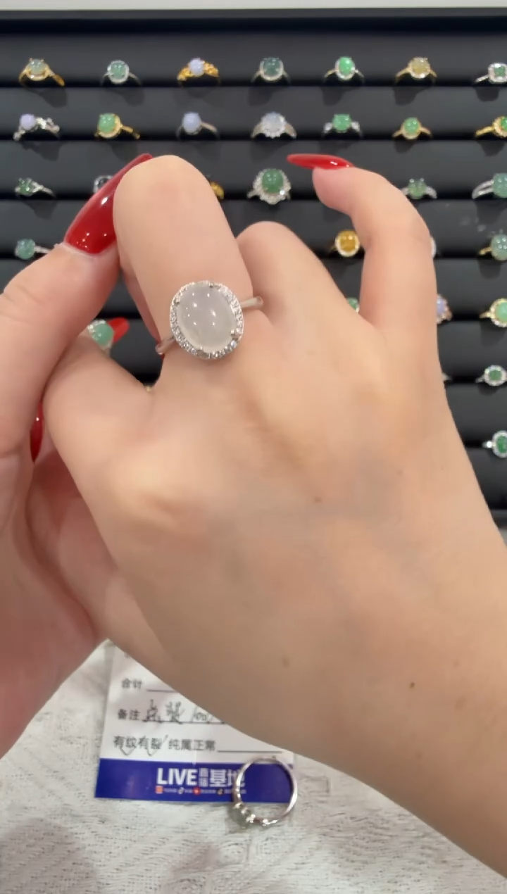 银S925镶嵌戒指翡翠132