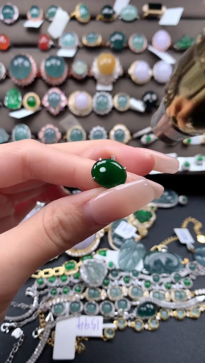 【闪购商品】翡翠戒指银S925镶嵌432432