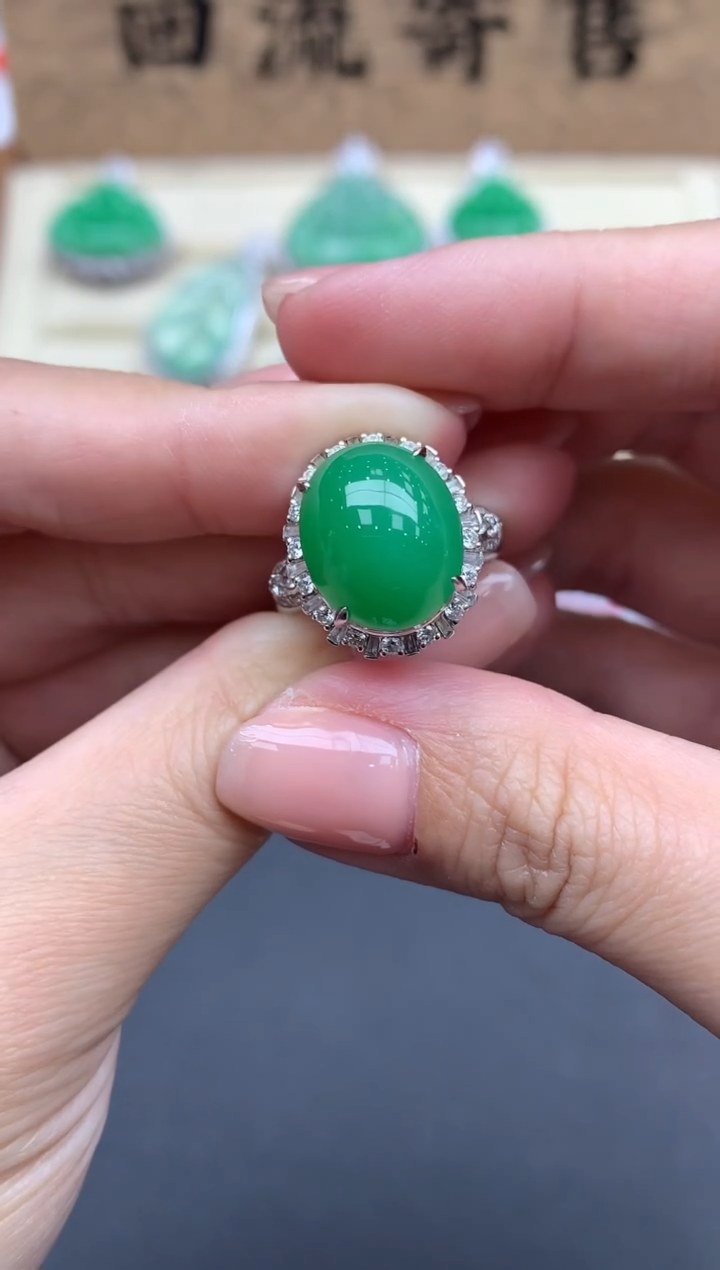 【闪购商品】翡翠戒指18K金镶嵌621-中国好珍宝