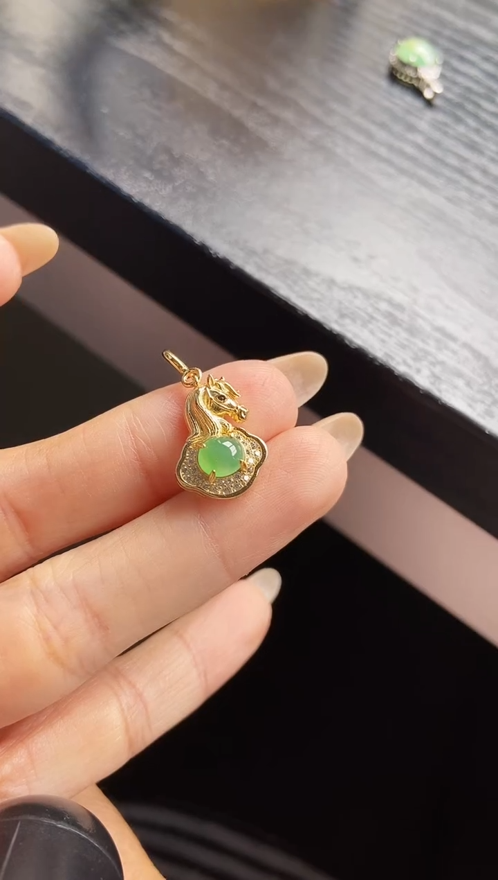 颈饰银S925镶嵌翡翠12