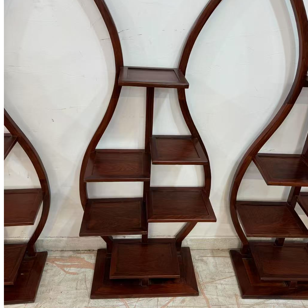 红木花架刺猬紫檀花几置物架盆景架榫卯结构