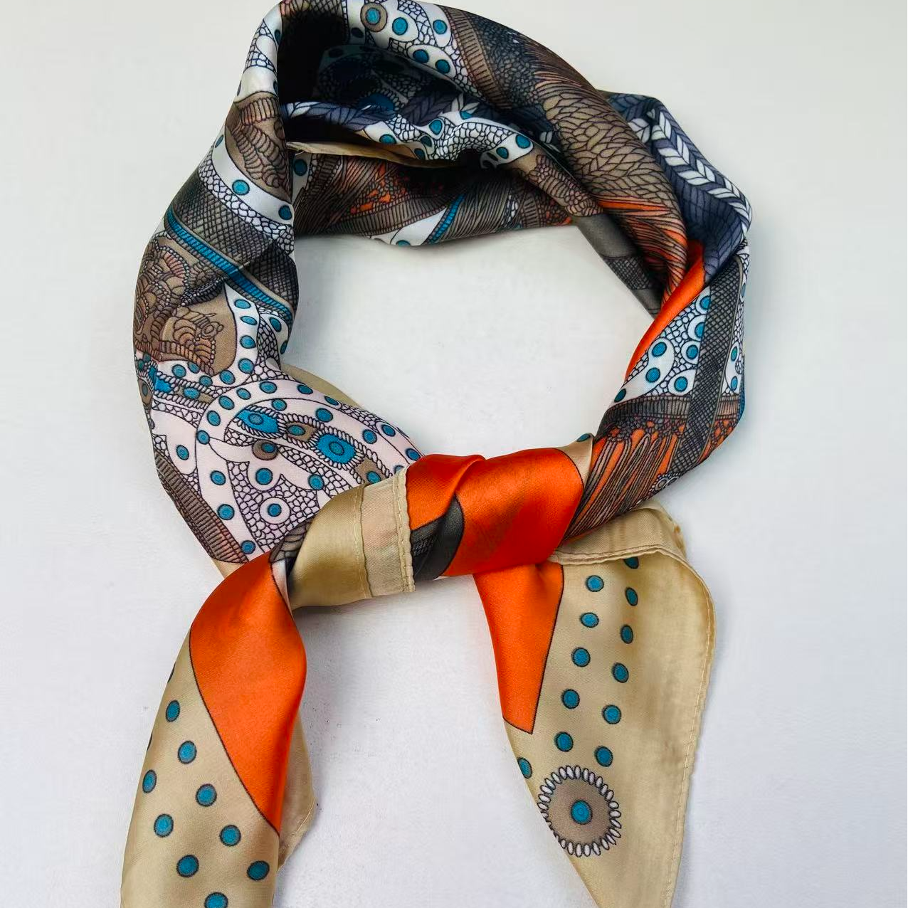 A40新款67*67围巾女百搭装饰小方巾丝巾职业领巾搭西装气质时尚