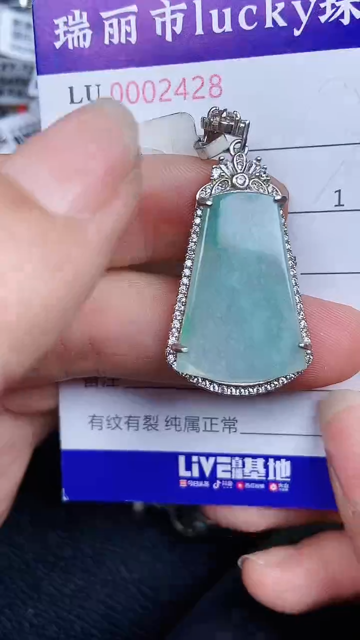 颈饰银S925镶嵌翡翠2428