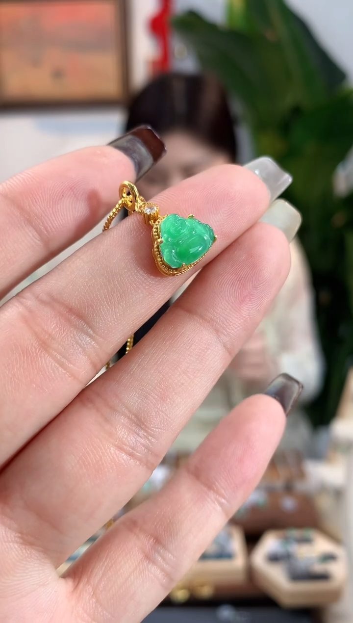 翡翠银S925镶嵌吊坠(不含链)吊坠