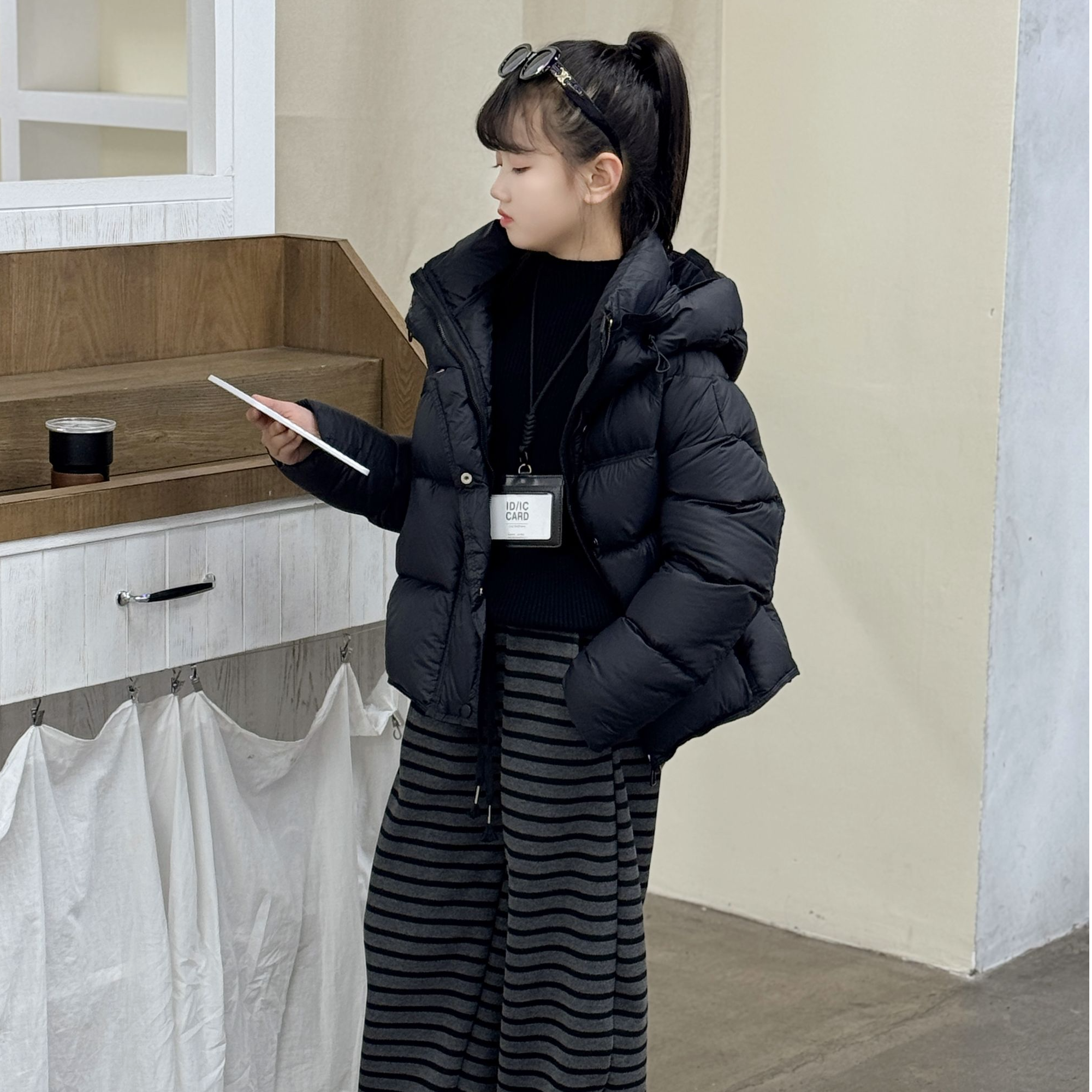 女童2025冬季羽绒服加厚连帽外套中大童女孩洋气百搭保暖面包服潮