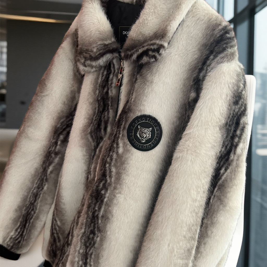 冬季翻领男保暖短款防风羊毛夹克外套