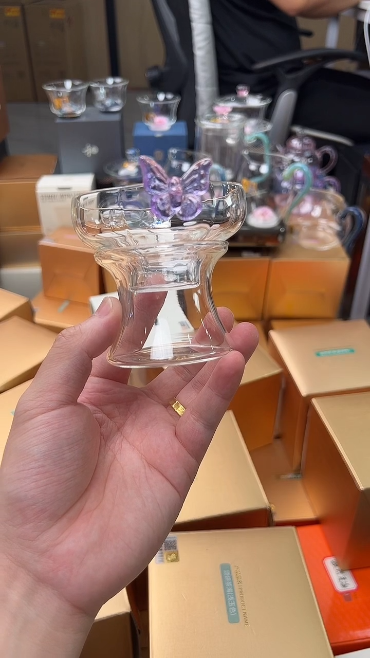 @@禾器晶彩幻蝶茶漏浅紫色