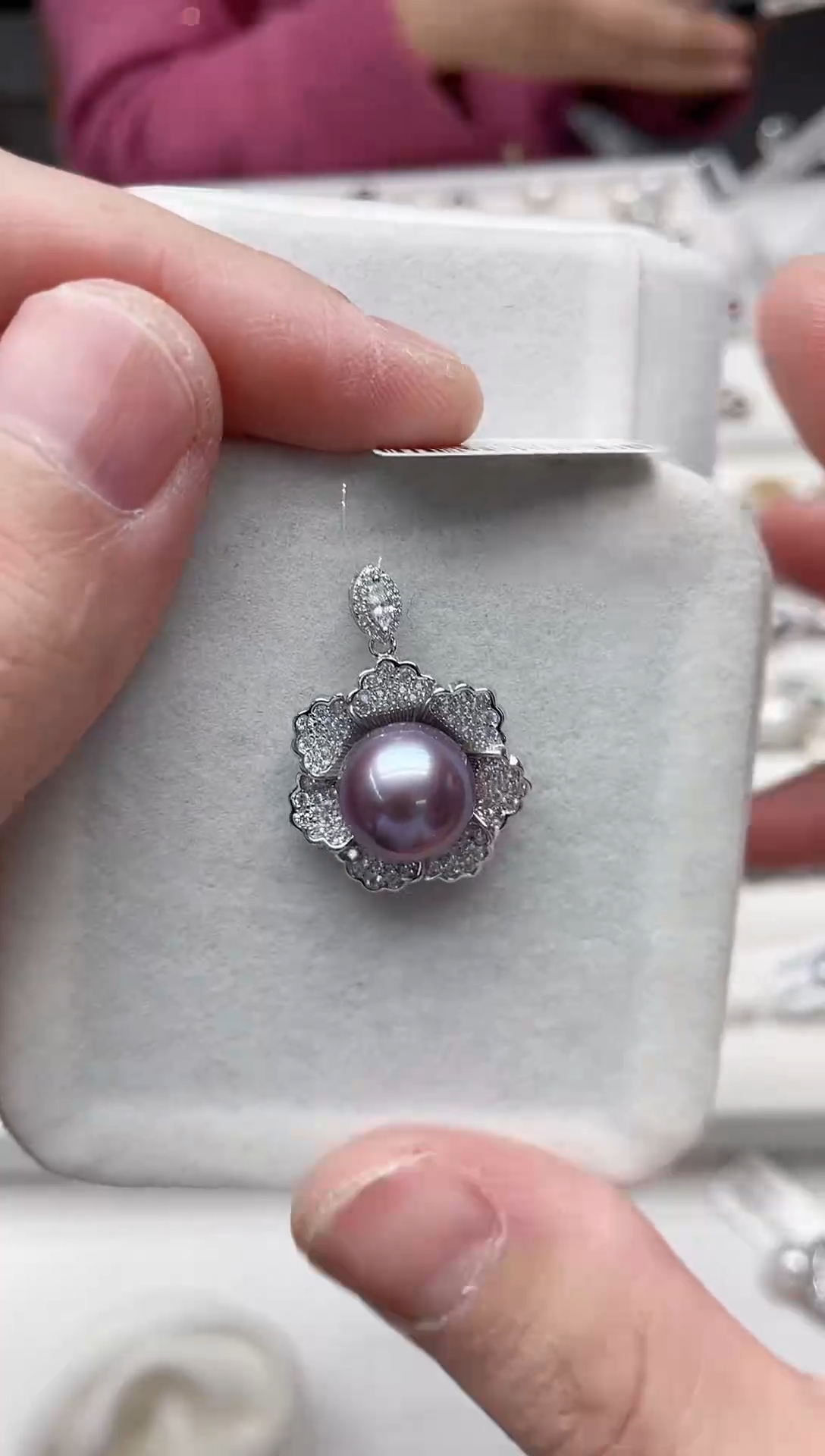 【闪购商品】淡水珍珠吊坠(不含链)银S925镶嵌吊坠