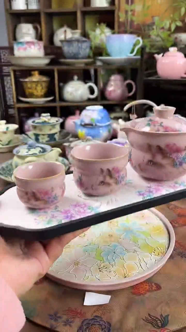 汝窑 1壶2杯1个茶盘啊