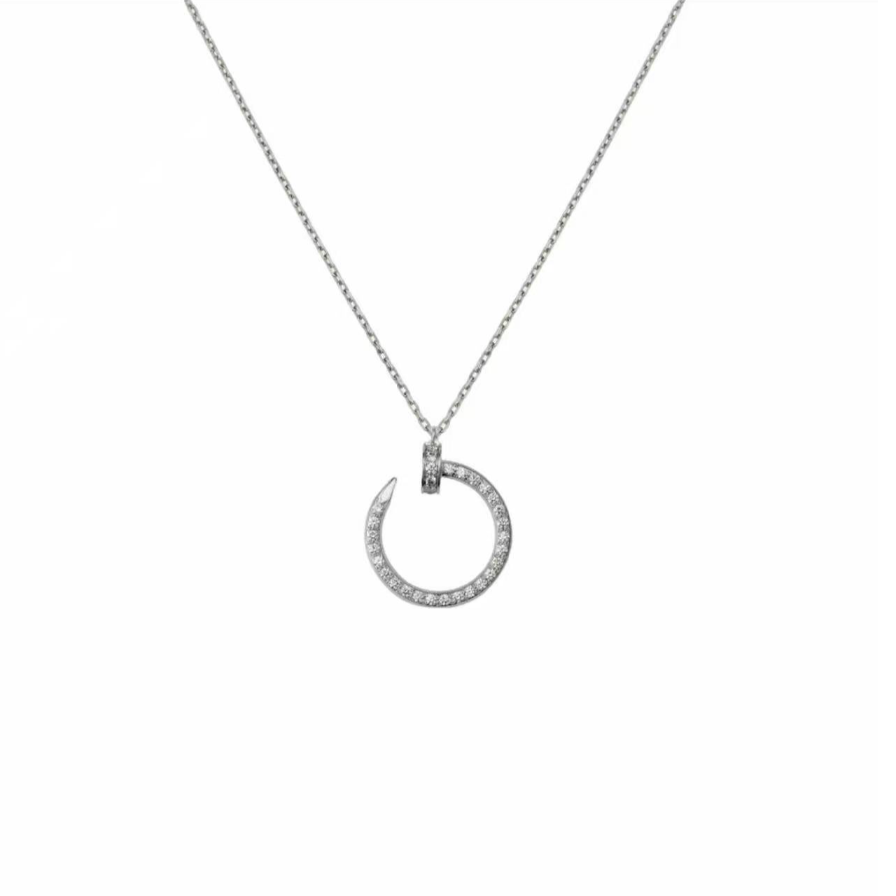 11-XL钉子925银莫桑钻镀18K 发夹 时尚双环