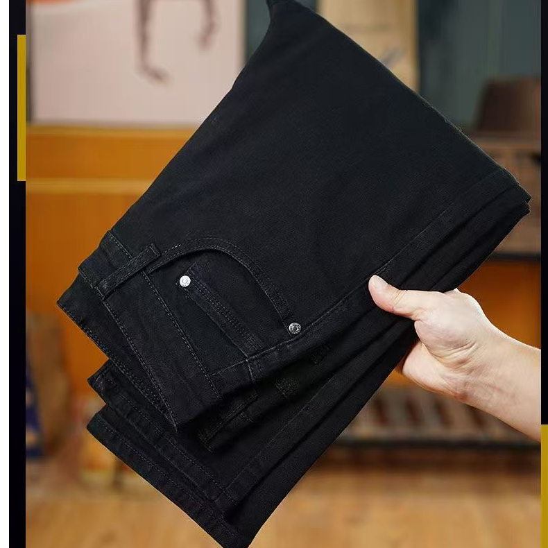 彩色牛仔裤长裤中腰秋季水洗厚款透气时尚牛仔裤简约灰色