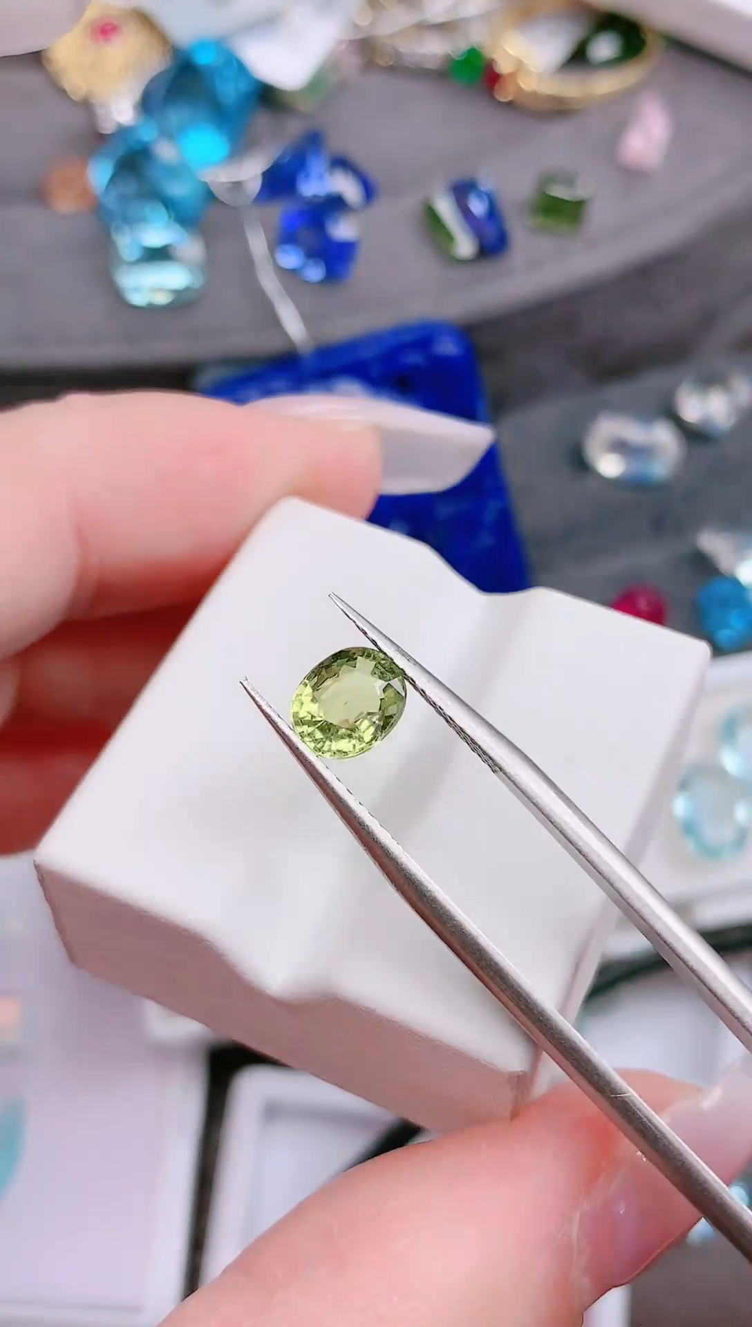 未镶嵌珠宝半成品绿色碧玺天然0.98ct