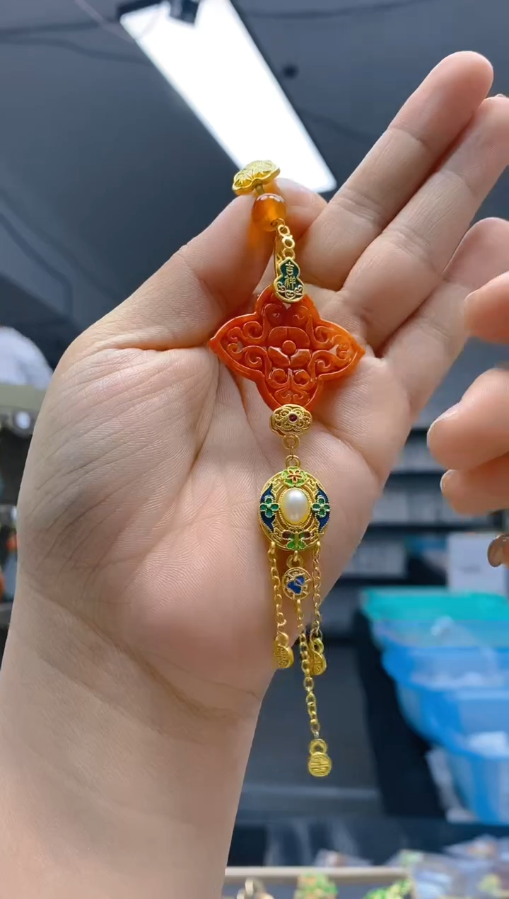 【闪购商品】翡翠耳饰合金170翡翠压襟