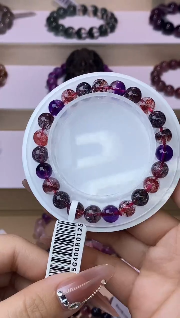 【闪购商品】水晶手链未镶嵌黑加仑超七单圈8m+