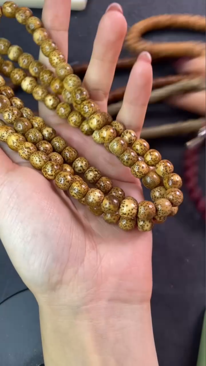 【闪购商品】星月菩提吊坠精工级陈籽桶珠9*8长串