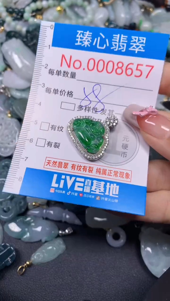 【闪购商品】翡翠颈饰未镶嵌含绳0008657