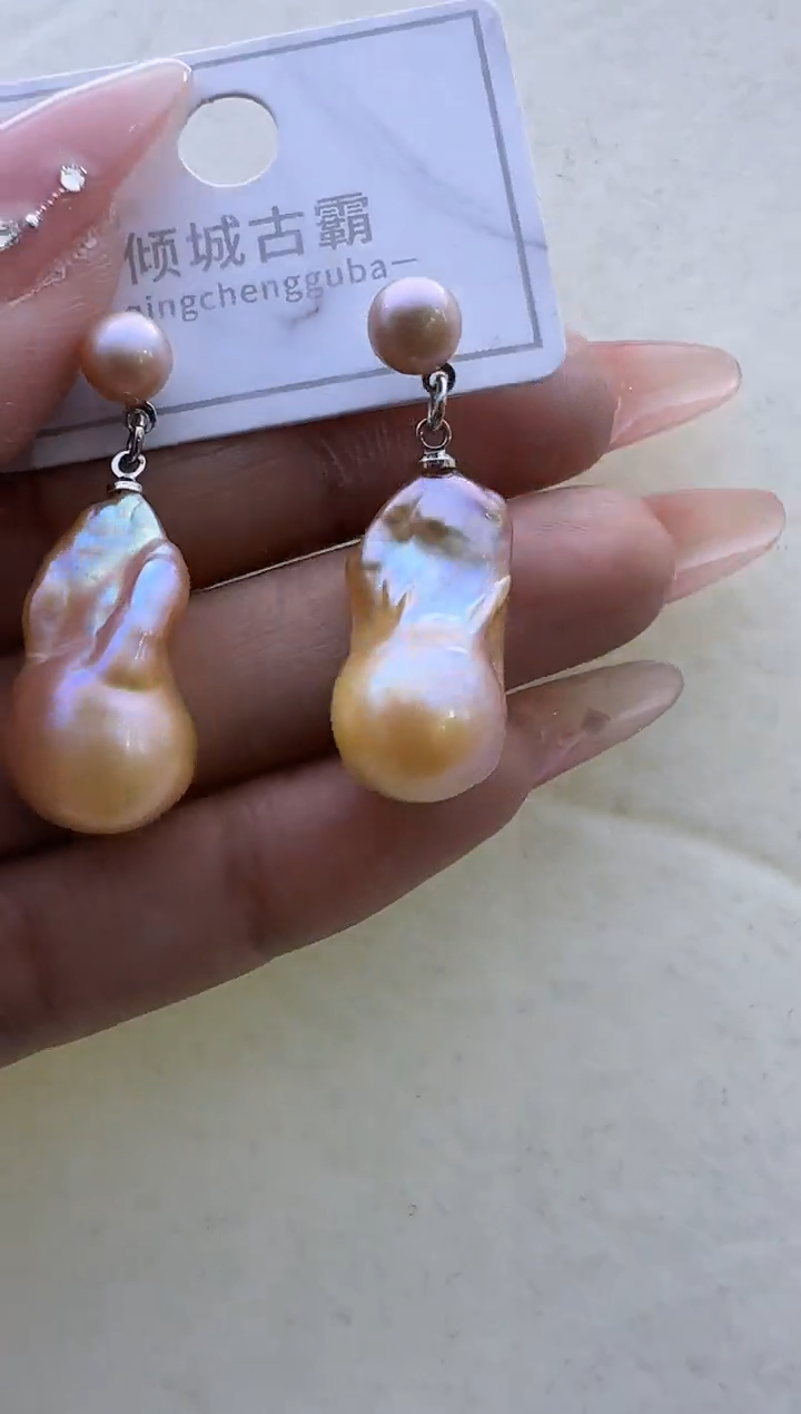 【闪购商品】淡水珍珠耳饰银S925镶嵌945