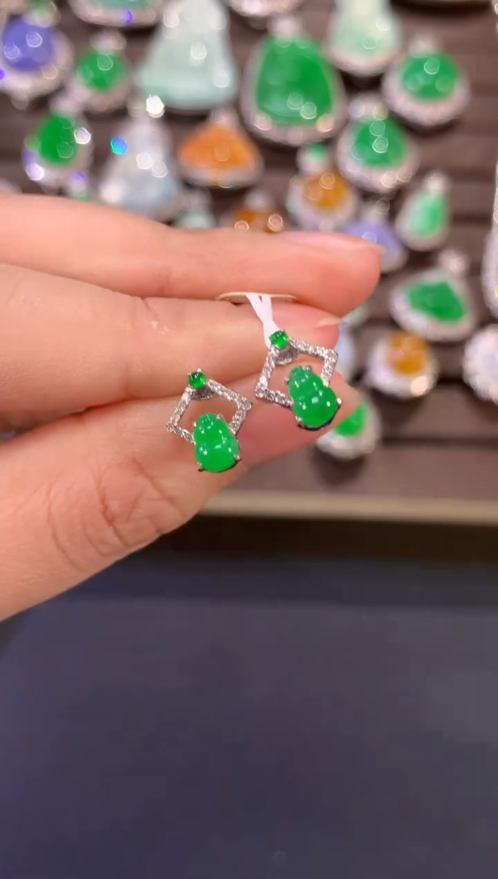 【闪购商品】翡翠耳饰18K金镶嵌Z212|2980