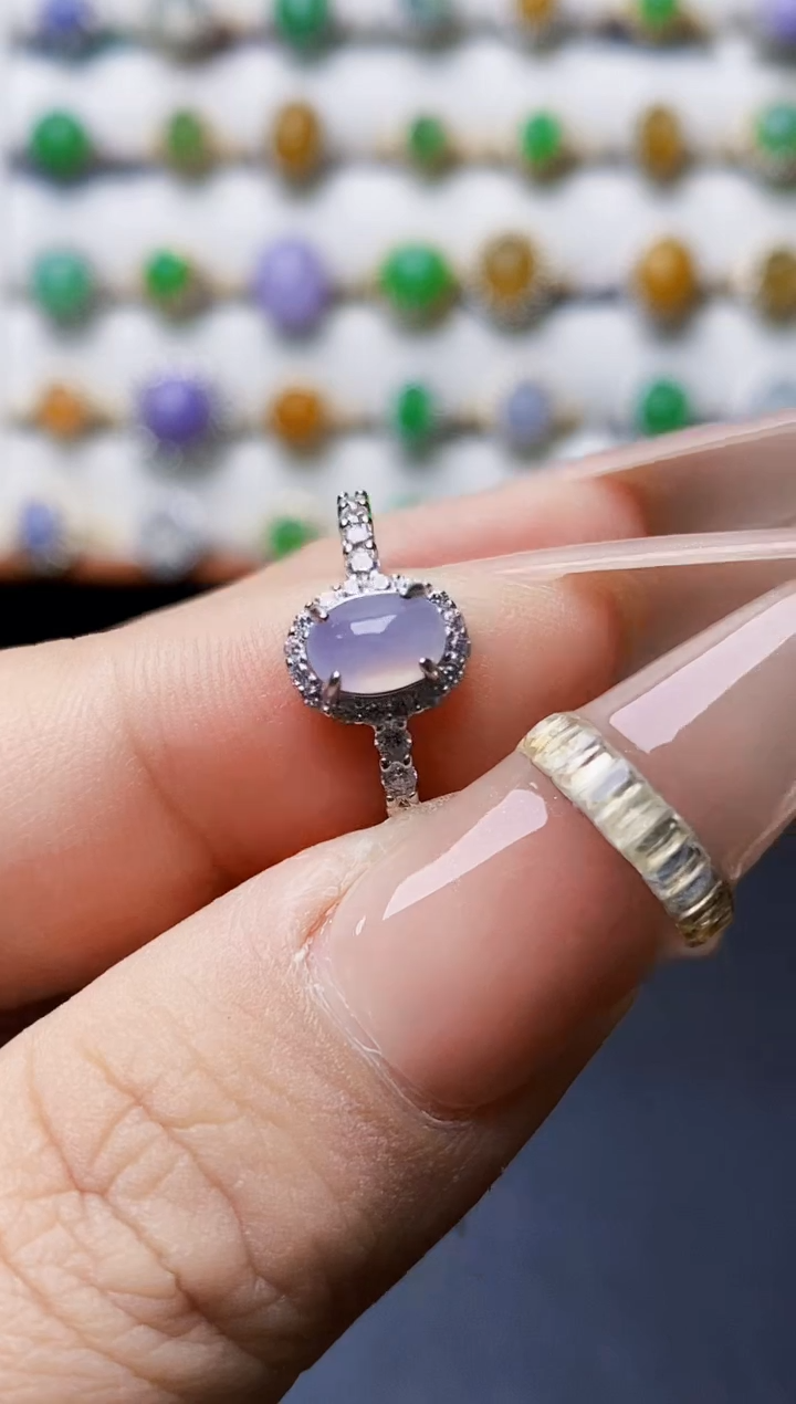 银S925镶嵌戒指翡翠2033