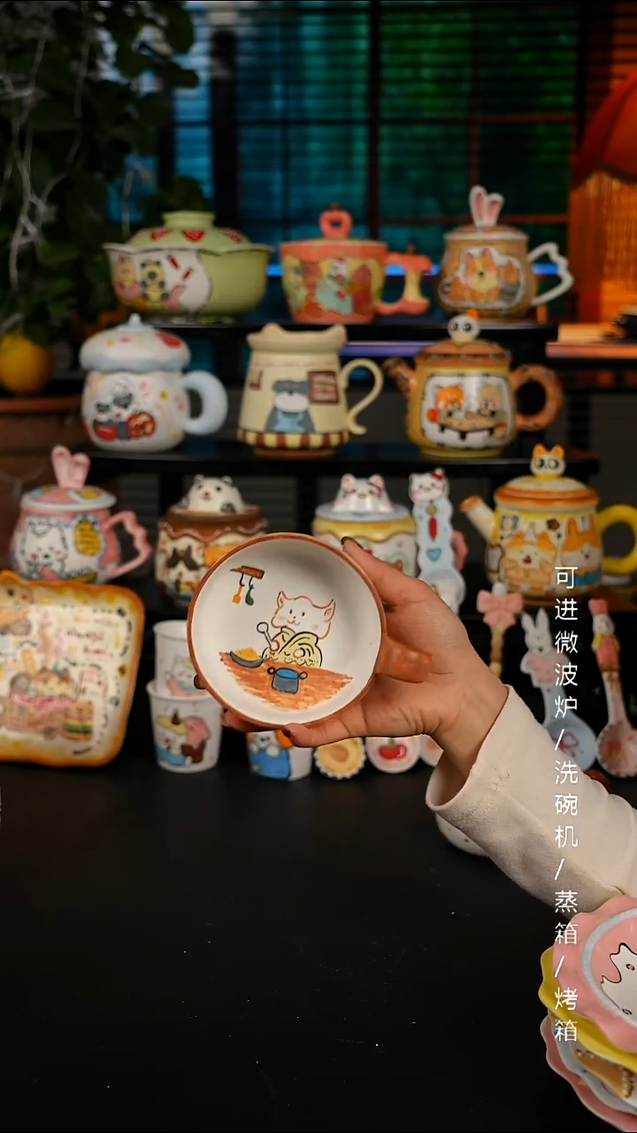 陶瓷便携款景德镇高温釉下彩纯手绘创意瓷