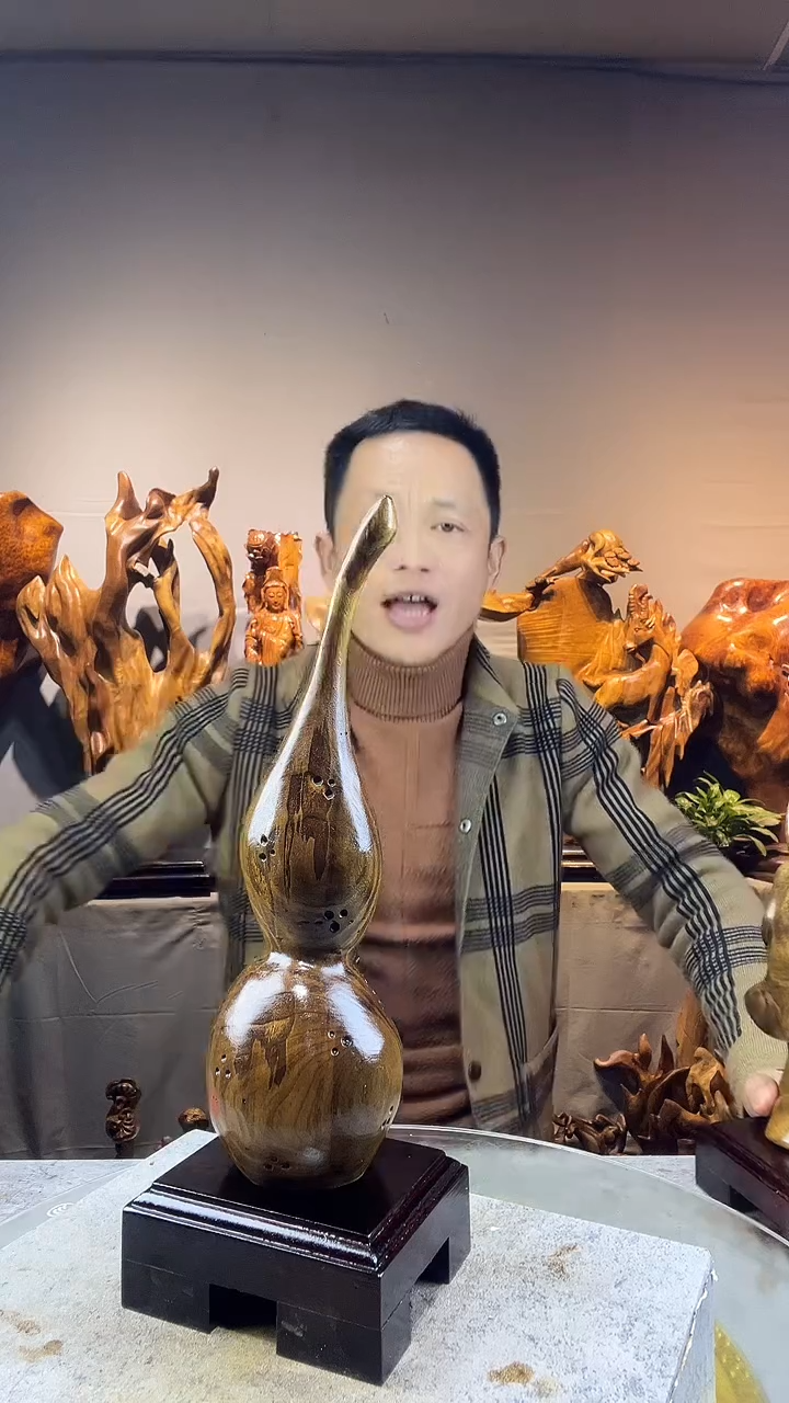金丝楠唐****制小叶桢楠随行摆件50