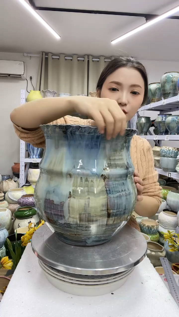 【微瑕 缺釉】【12.29】花盆链接 高：  28口：22