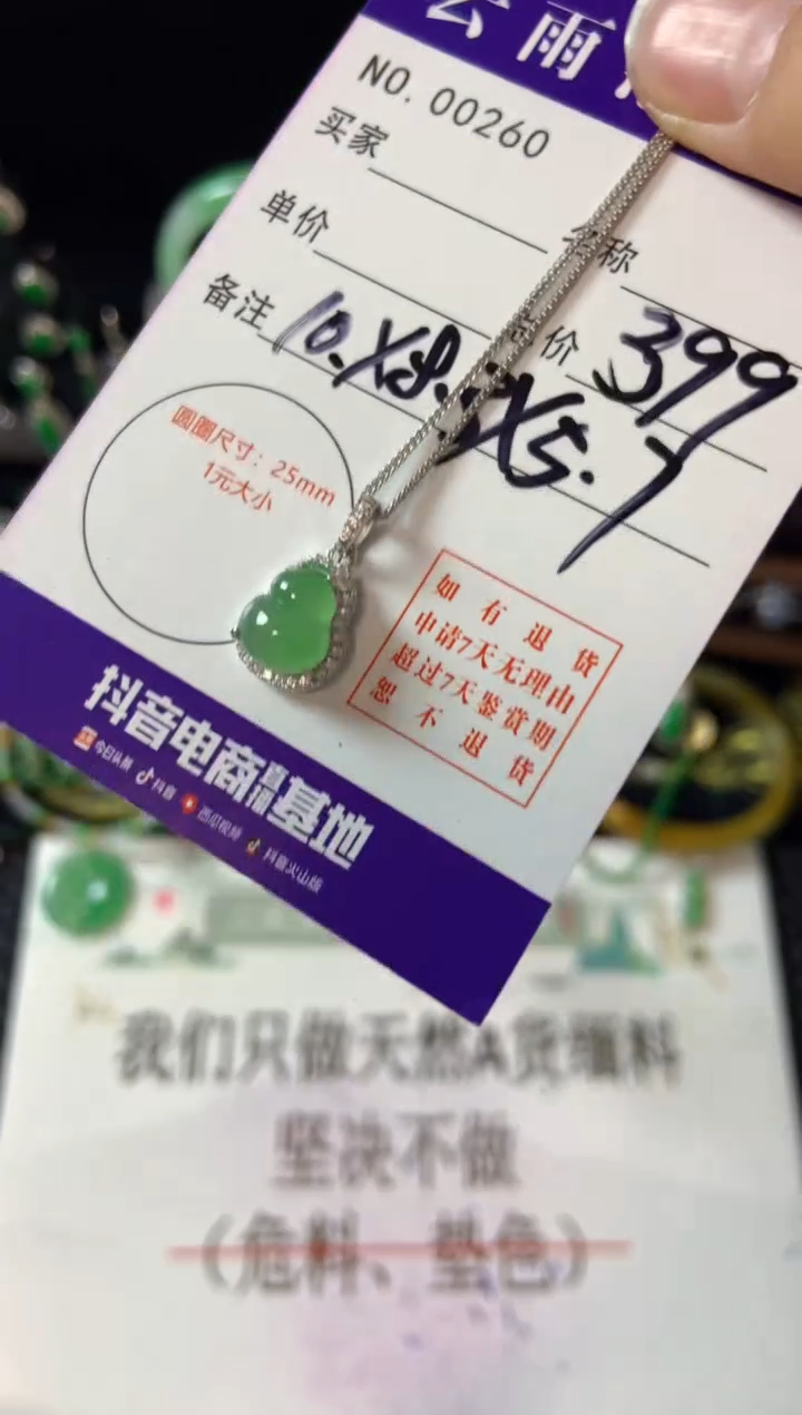 【闪购商品】翡翠颈饰银S925镶嵌翡翠