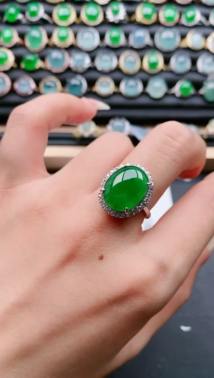 【闪购商品】翡翠戒指银S925镶嵌11111111