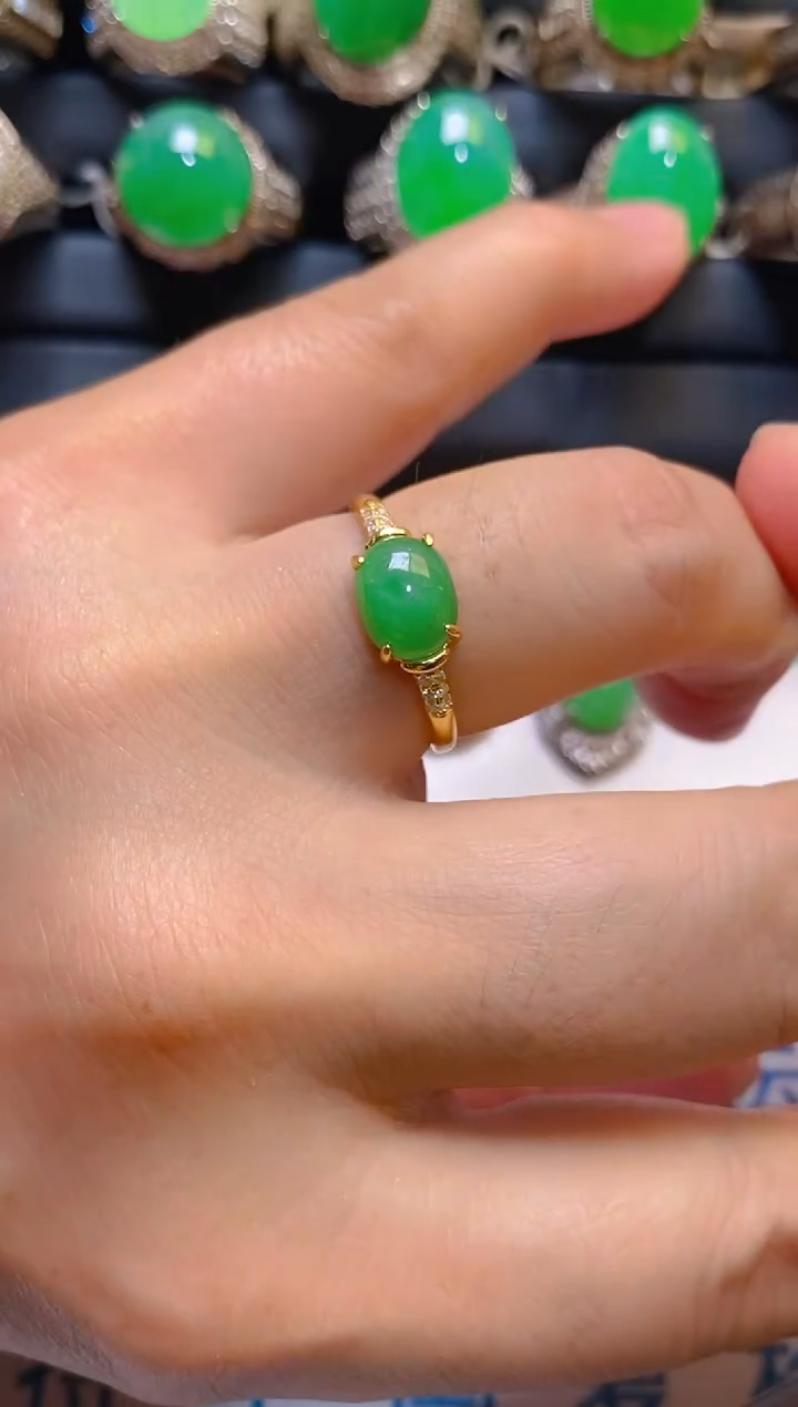 【闪购商品】翡翠耳饰银S925镶嵌天然A货翡翠1