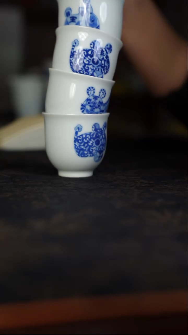摆件瓷土*4只 景德镇精品陶瓷茶器