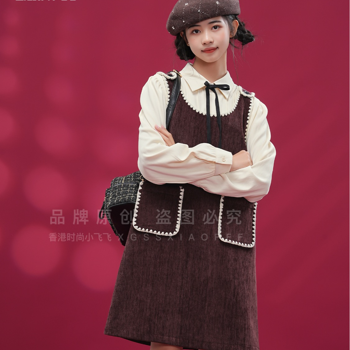 8687高端专享秋季连衣裙套装红色（飞飞）