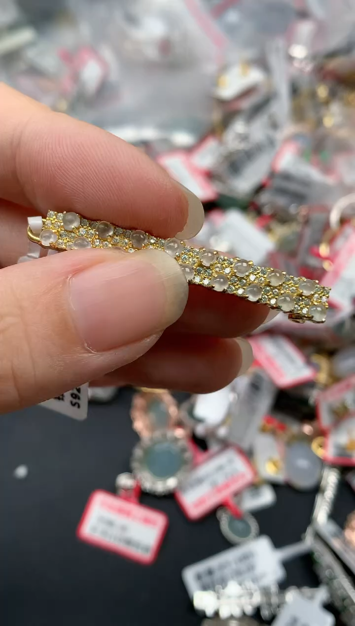 翡翠戒指银S925镶嵌天然A货缅甸翡翠