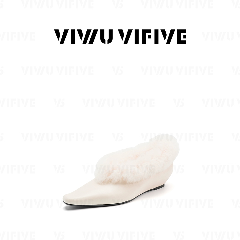 V5「白月光」勃肯女款爆款2025冬季新款兔毛OL风毛茸茸保暖皮鞋气质
