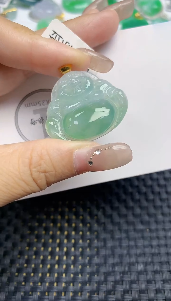 颈饰18K金镶嵌翡翠天然缅甸A货翡翠百元以上9元证书费自理