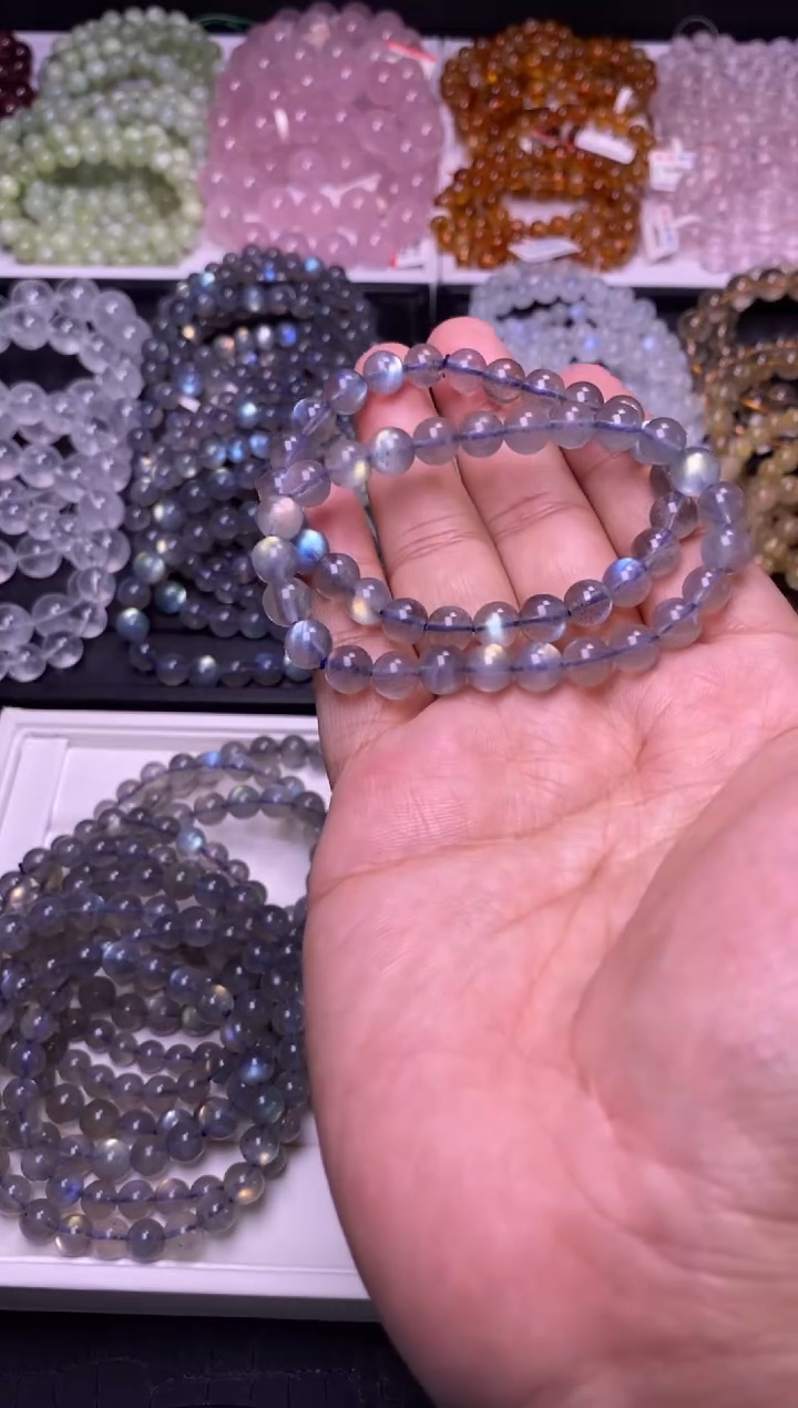 手串未镶嵌拉长石7mm灰月光（多样性发货，发其一）