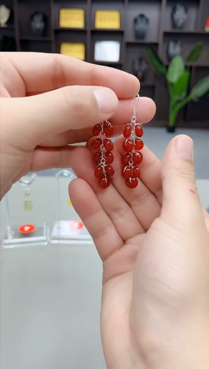 未镶嵌耳饰玛瑙/玉髓F05